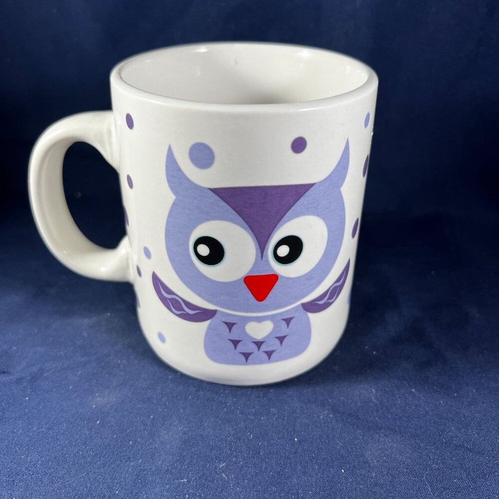 Cute Purple Owl Ceramic Coffee Mug  Dishwasher Microwave & Freezer Safe